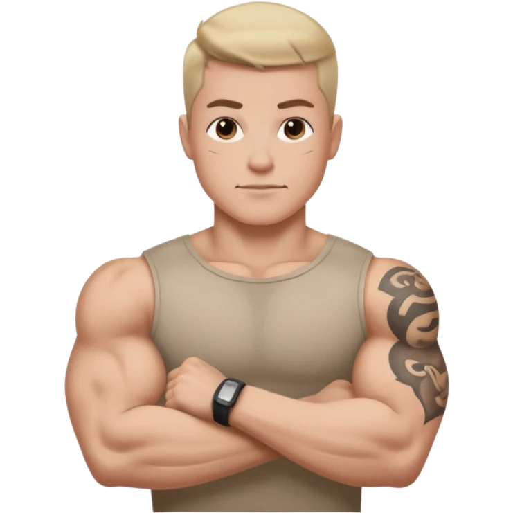 Flexing arm with no color tattoo sleeve emoji