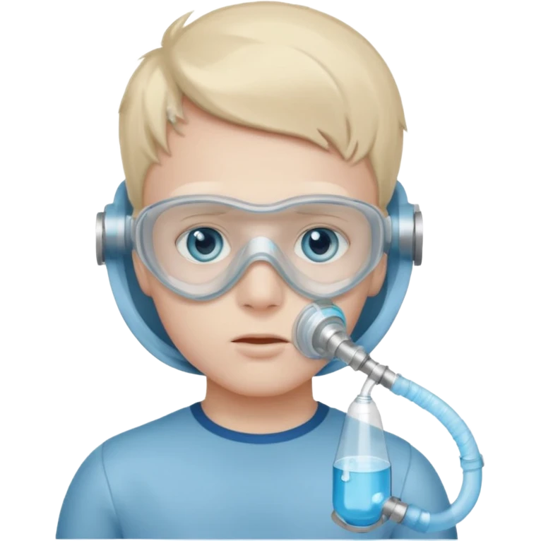 boy with oxygen mask for sea emoji