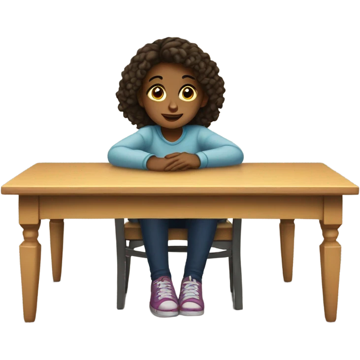 Girl under the table emoji