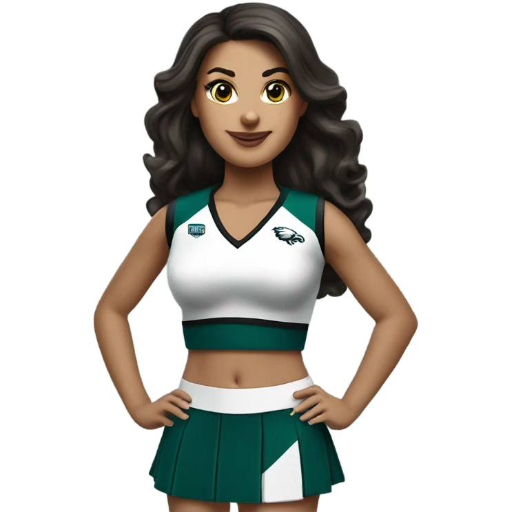 Philadelphia Eagles cheerleader brunette cheer emoji