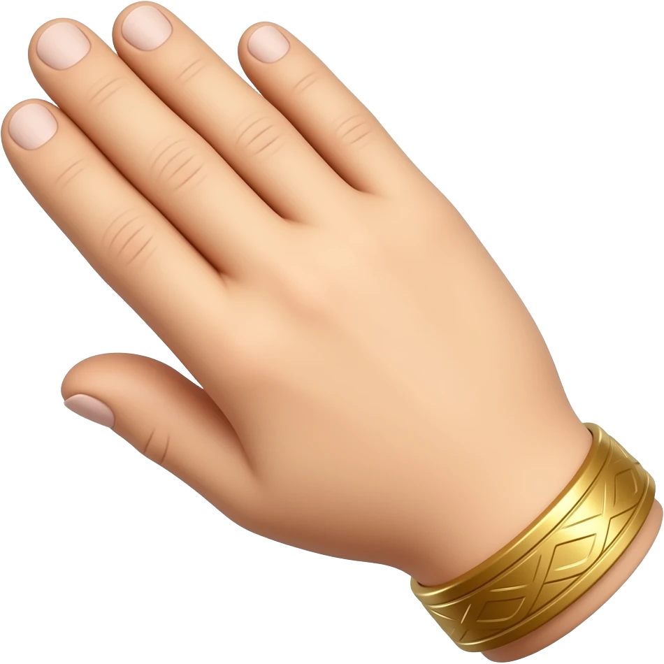 Roman solute hand turned on flat side Strait open hand emoji