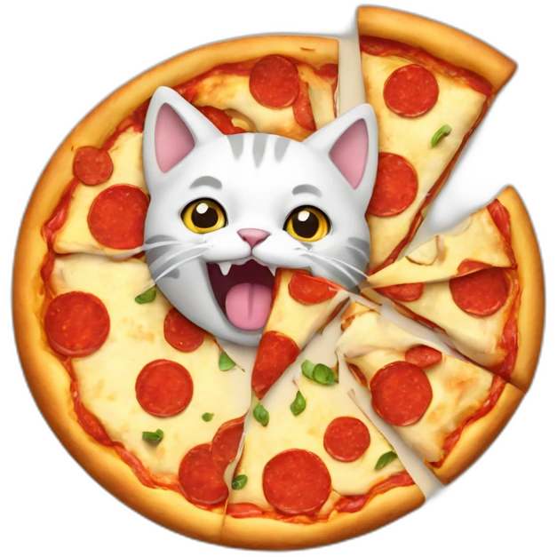 cat eating pizza emoji