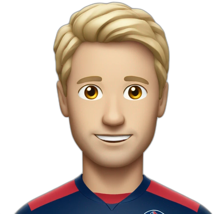 white man wearing PSG soccer jersey emoji