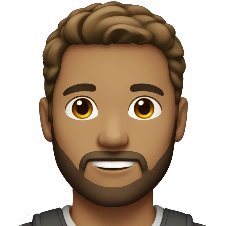Man with light skin, short beard, brown hair emoji