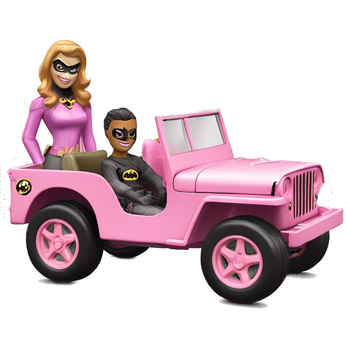 Batgirl 1942 Willy’s light pink army jeep hot wheels  emoji