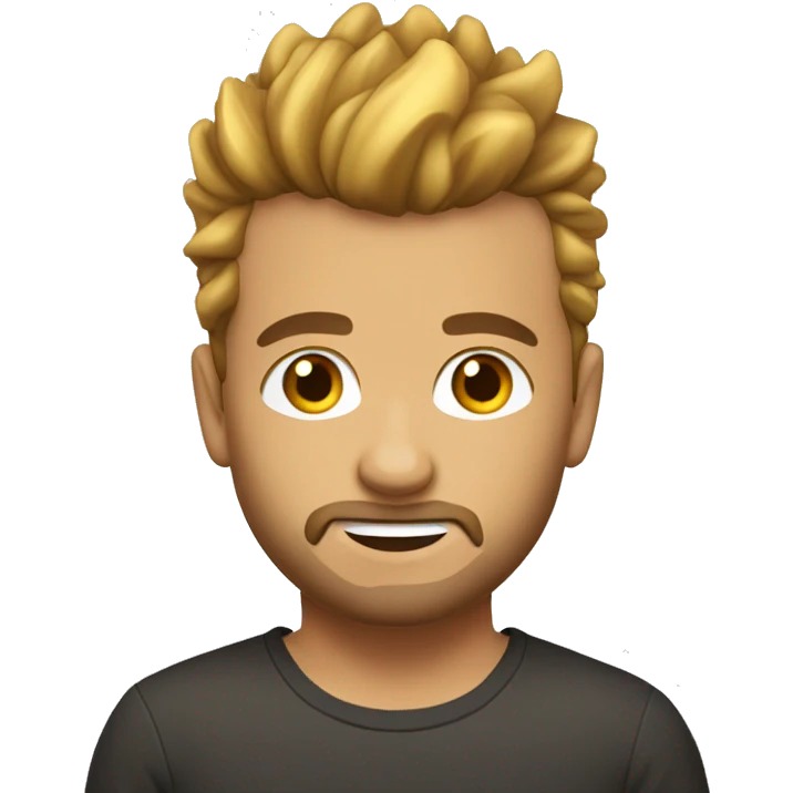 European, golden Mohawk hairstyle, beard stubble, boy, young man. emoji