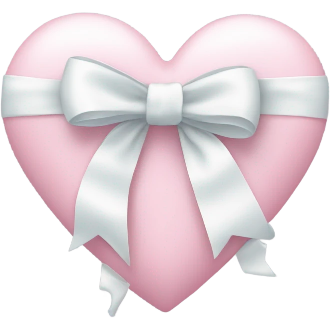 Pastel pink heart with white bow emoji