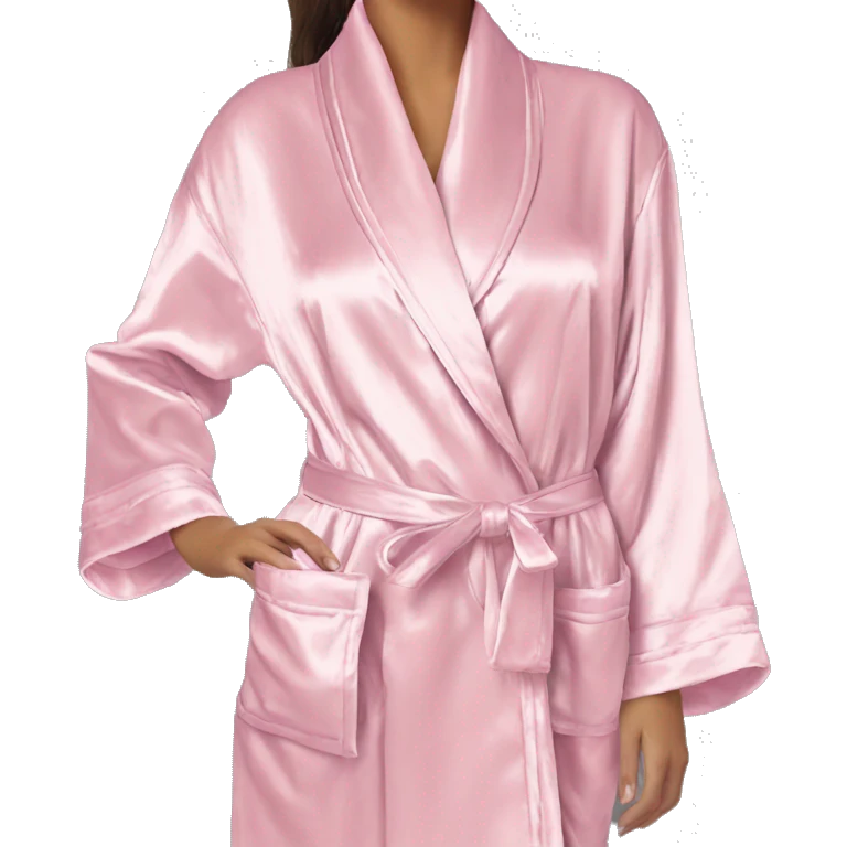 Light pink luxury silky bathroom robe emoji