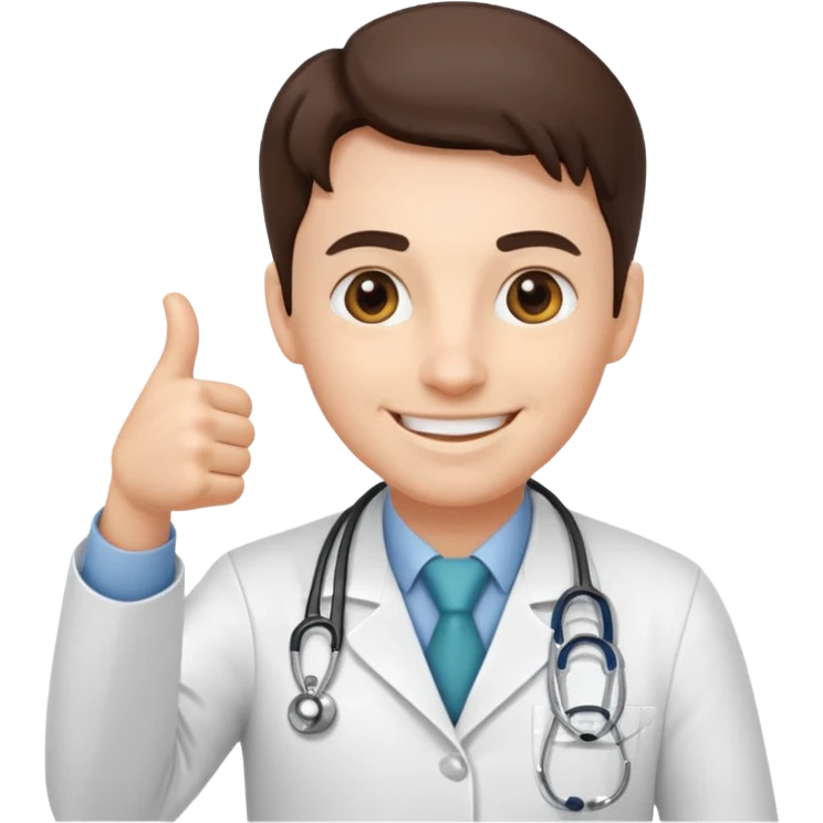 doctor giving thumbs up, simple, clear emoji