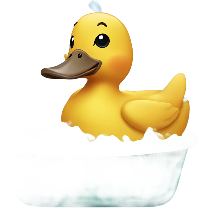 duck taking a bath emoji