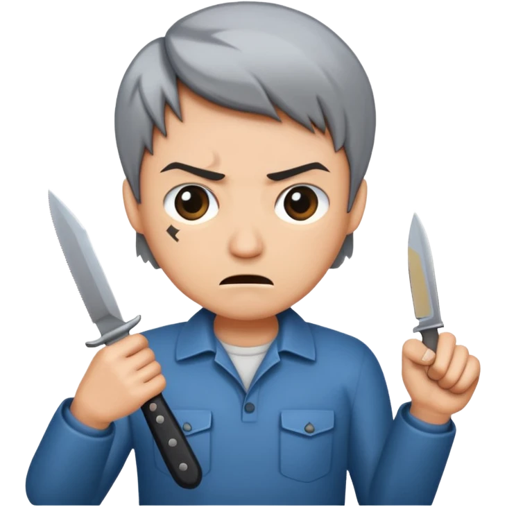 Annoyed with knife emoji