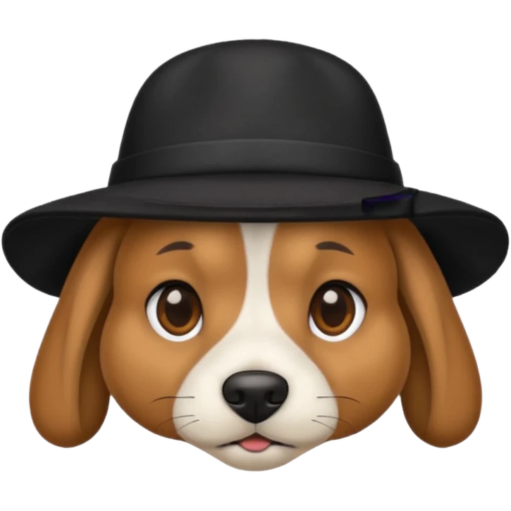Dog and hat black emoji