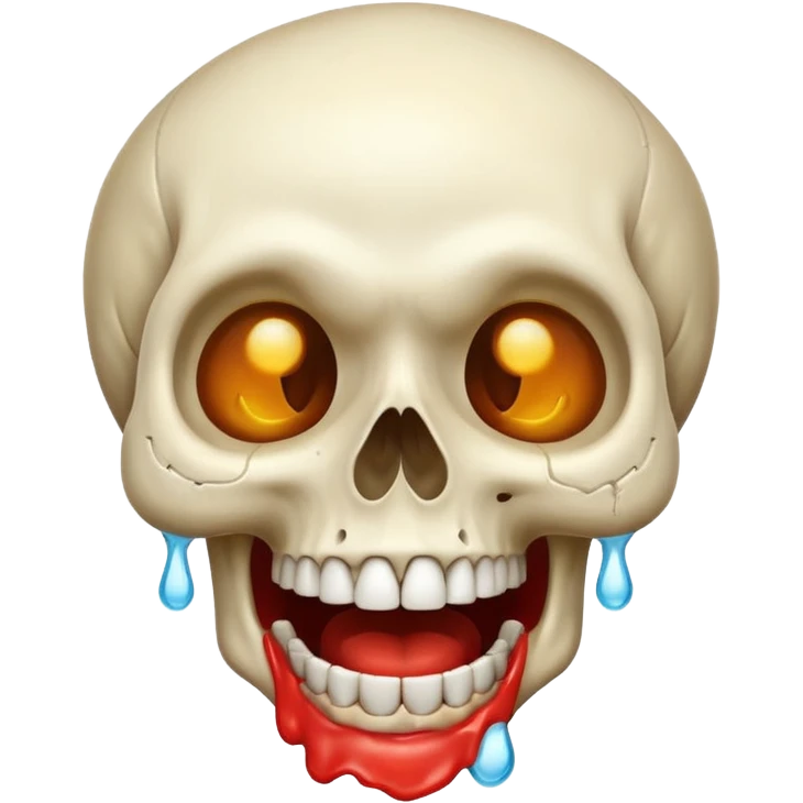 Laughing skull sweating emoji