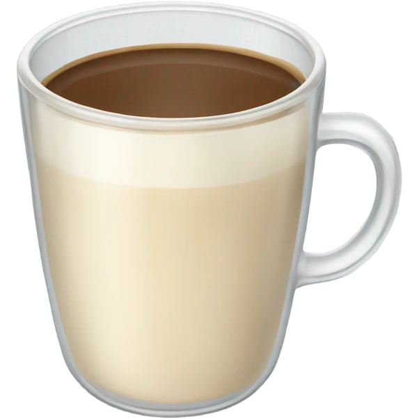 raf coffee in a glass cup no gradient just light cream color emoji