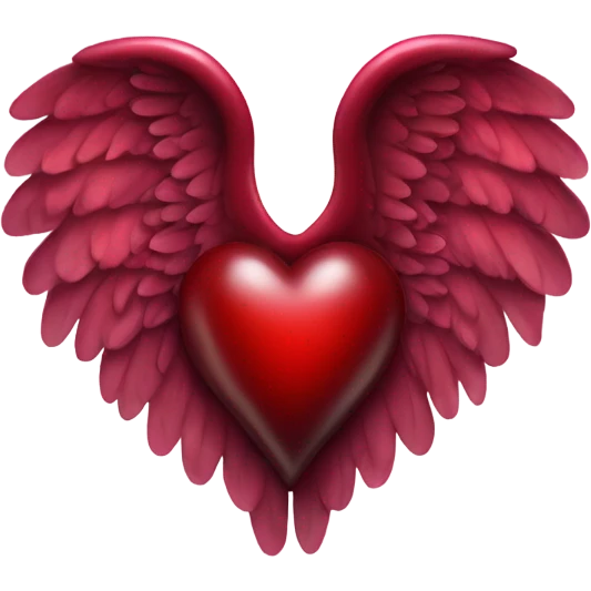 Dark Red heart with angel wings  emoji
