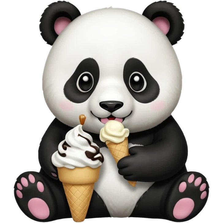 Panda eating ice cream emoji