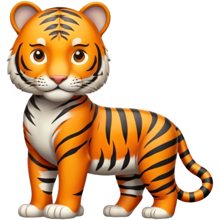 Create a single emoji of a Tiger in full body, shown at a slight side angle in a natural, characteristic pose. Cute and stylized like an emoji, but clearly recognizable.
 emoji
