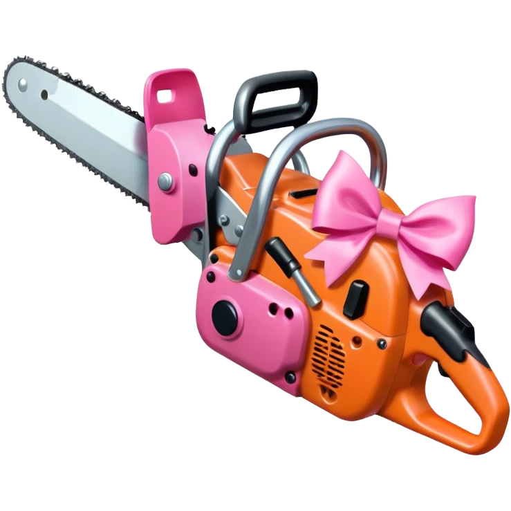 chainsaw with a pink bow emoji