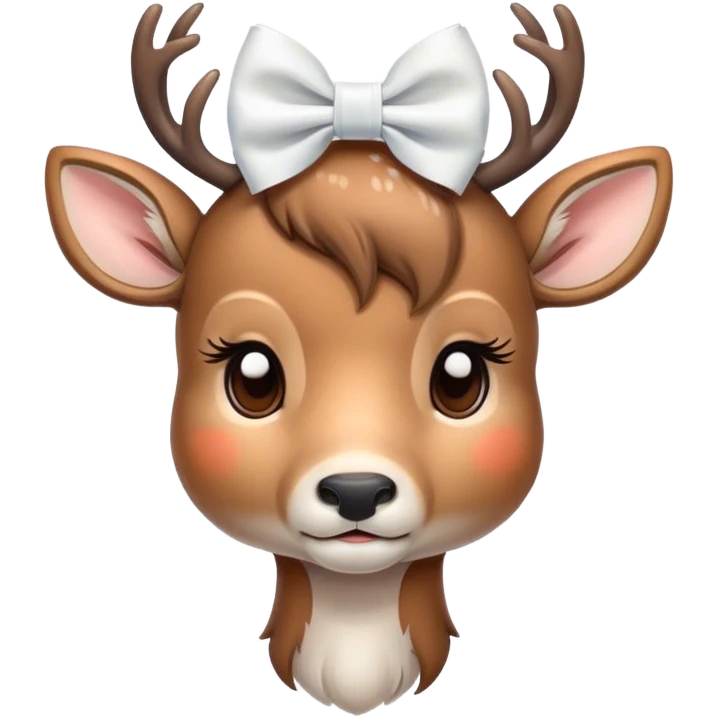 Deer with a white bow on head all sleepy emoji