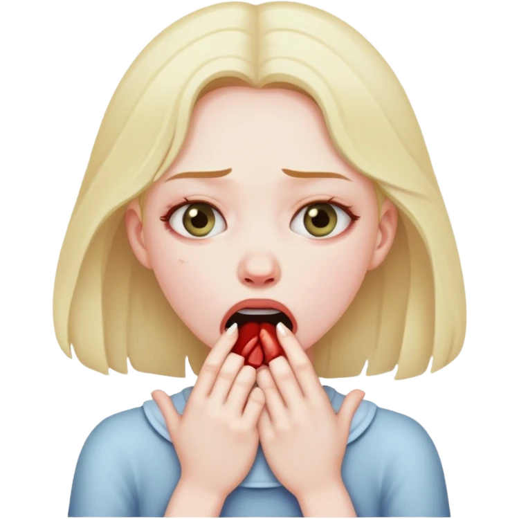 girl choking herself emoji