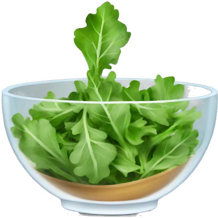 arugula salad with glass bowl emoji