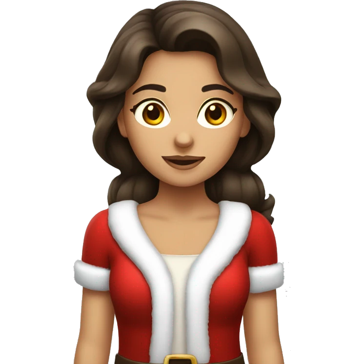Brunette girl Santa Claus emoji