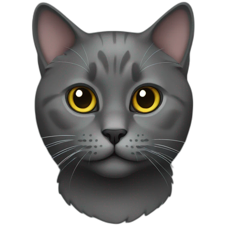 British cat dark gray emoji