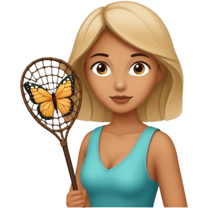 woman holding butterfly net emoji
