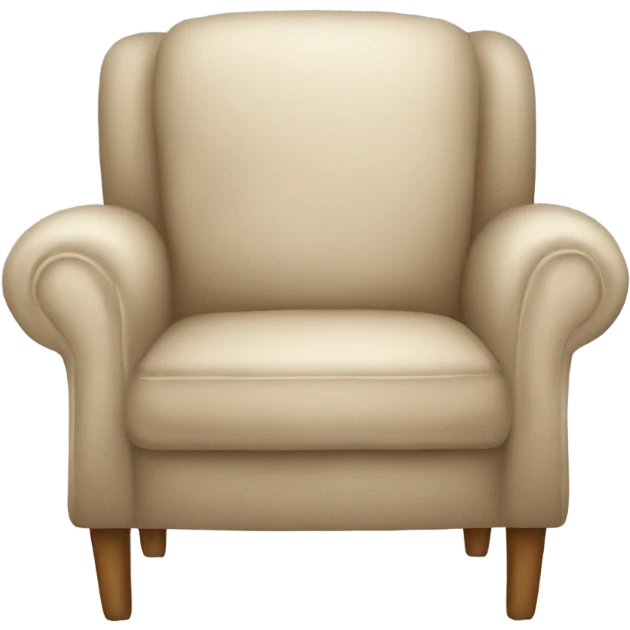 Beige Armchair with blanket and book emoji