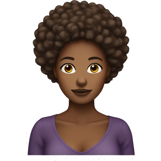 Pretty brown skin woman afro  emoji