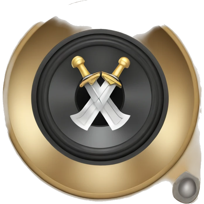 A sword, inside a speaker woofer emoji