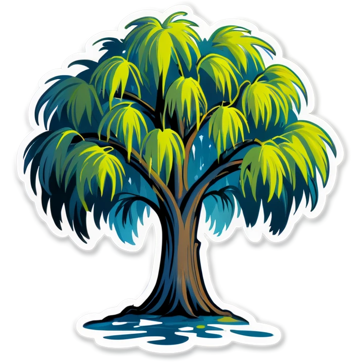 A weeping willow tree with fairies in it emoji