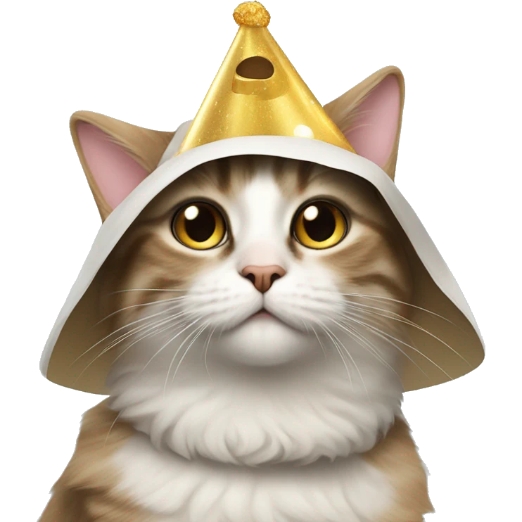 cat wearing a birthday hat at a star wars birthday party emoji