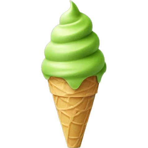 ice cream matcha in a cone emoji