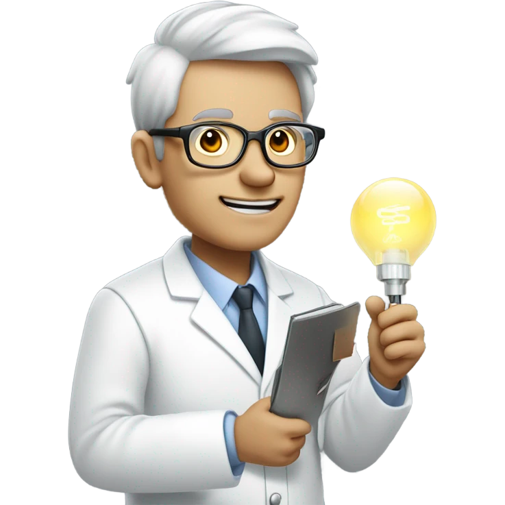 professor with light emitting diode emoji