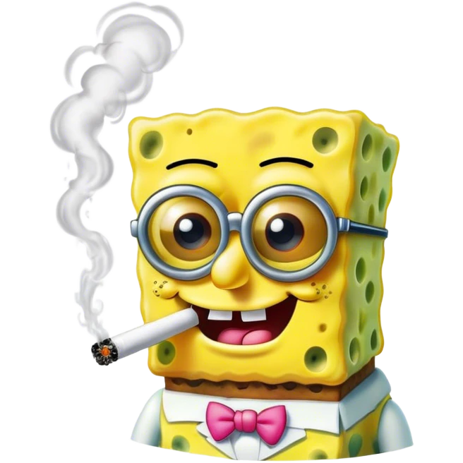 geeked spongebob smoking emoji