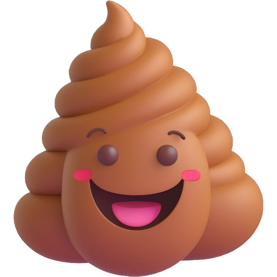 poop emoji with a smiling face emoji