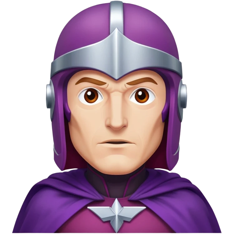 Magneto Marvel character with red helmet and purple cape emoji