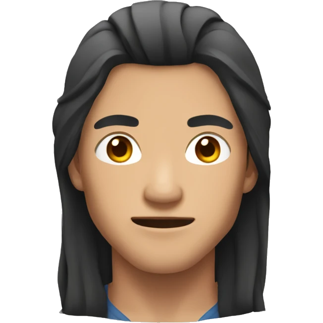 muscular asian man with long hair emoji