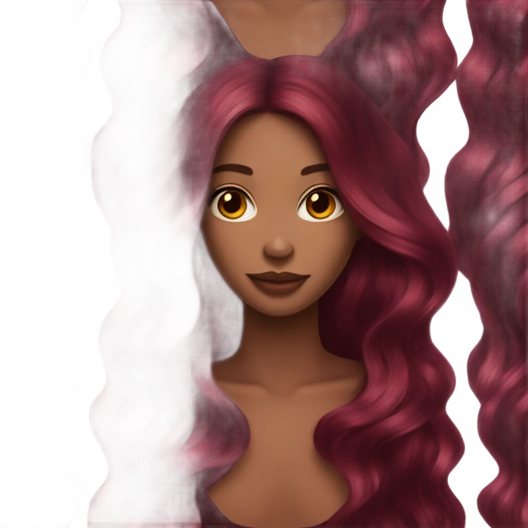 Burgundy hair emoji
