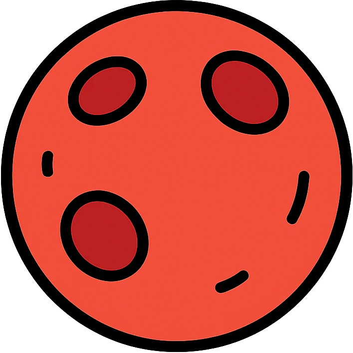 color outline icon of a blood moon emoji