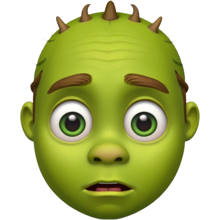 Shrek looking surprised, emoji style emoji