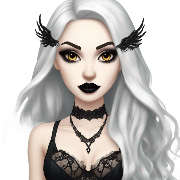 Hyper Realistic photo of a Goth victoria secret model vampire  emoji
