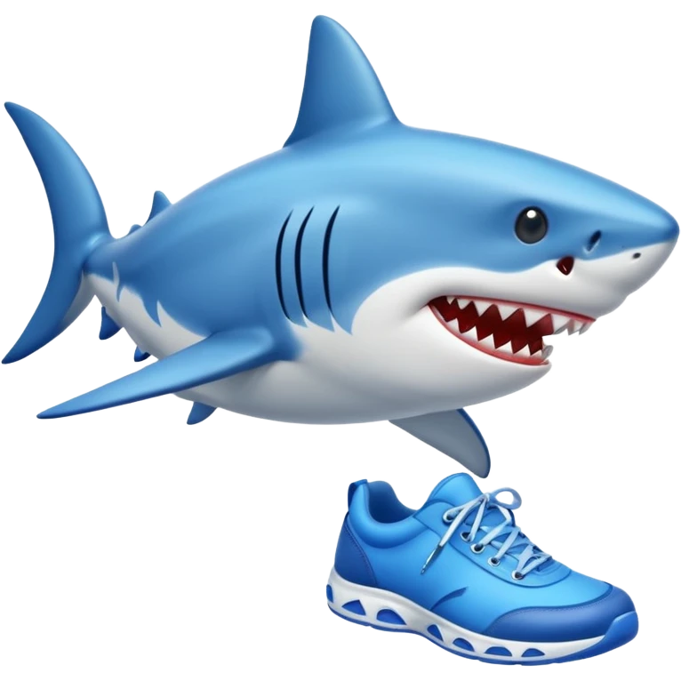 Shark with blue shoes emoji
