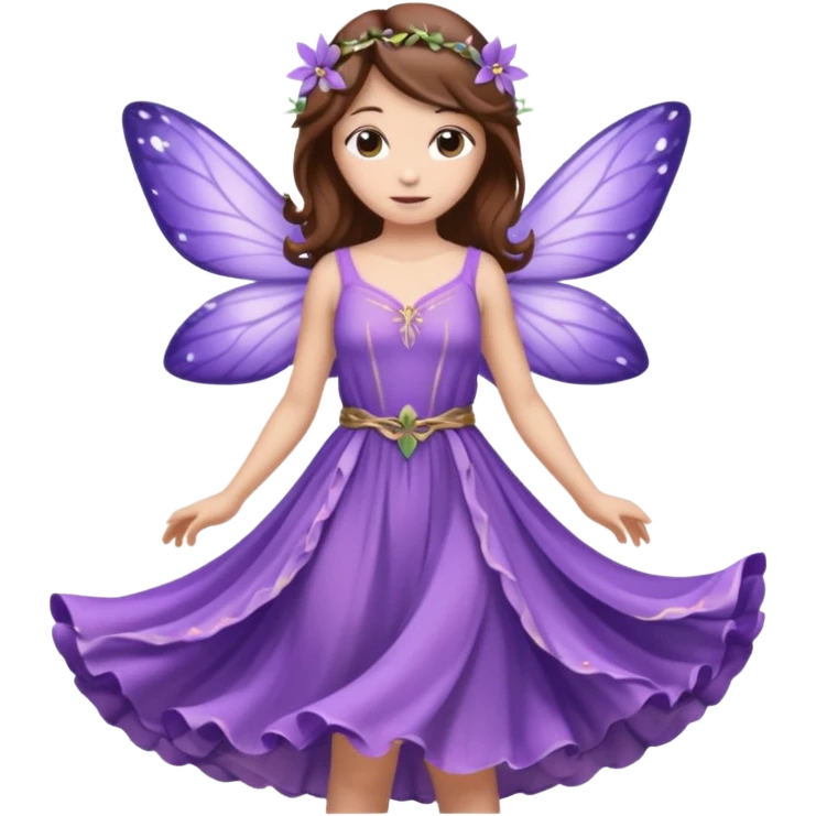 purple fairies with brown hair emoji