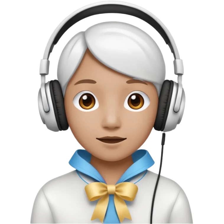 Beyaz kulaklık Kurdeleli  emoji