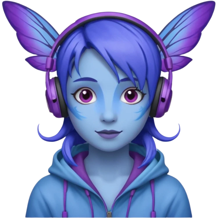 fairy blue purple headphones emoji