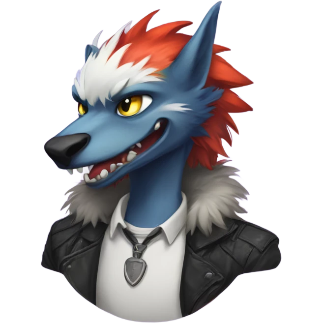 Colorful cute edgy badass anthropomorphic sergal furry  emoji