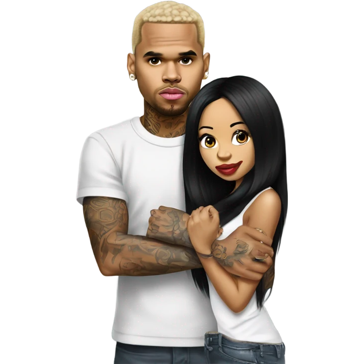 Hyper Realistic Chris Brown and beautiful Karruche Tran  emoji