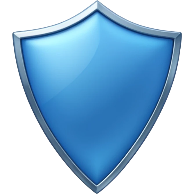 shiny, vivid blue shield, no symbols, no sword emoji